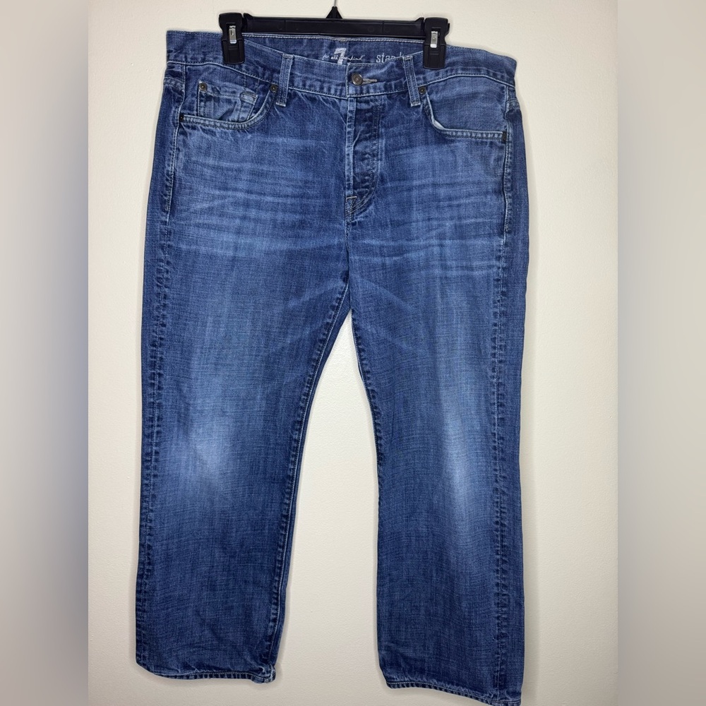 7 For All Mankind‎ Men's Jeans Size 36 Button Fly Straight Leg Denim